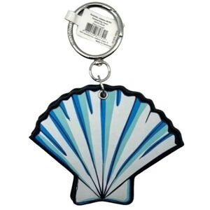 Vera Bradley Seashell Bag Charm Key Chain Key Fob Mirror NWT Blue White Turquois